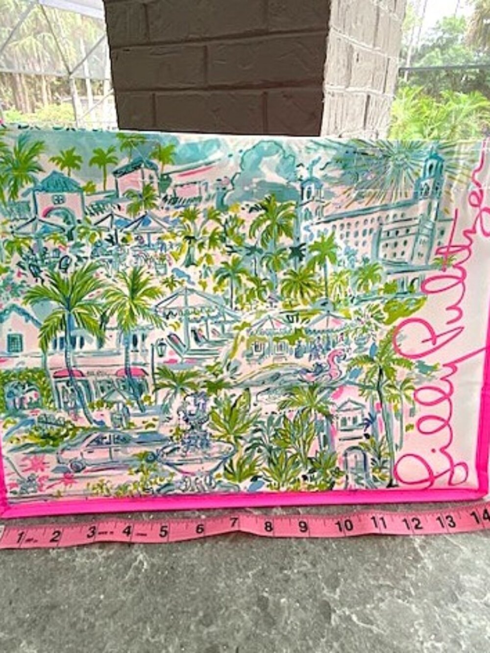 Lilly Pulitzer Reusable Shopping Bag Palm Beach Pink Tote Collectible Medium - Picture 2 of 6